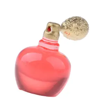 1: 12 Evcilik Minyatür Parfüm Şişeleri Seti Tepsi ile Banyo Accs 2 Adet Kırmızı Yeşil