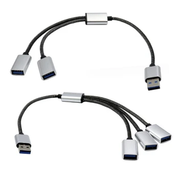1 ADET USB Host Güç Bağlantı Noktası Y Splitter USB Adaptörü 3/2 Port USB 2.0 OTG USB Erkek Dişi Kablo