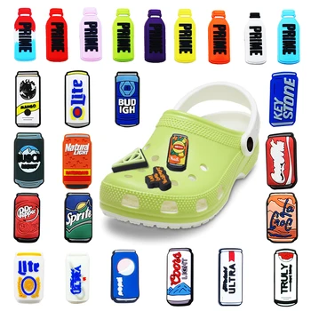 1 Adet Bira Sprite Kola içme şişesi Croc Takılar Ayakkabı Süslemeleri PVC Aksesuarları Fit takunya Ayakkabı Croc Jıbz Bilekliği Parti Hediyeler