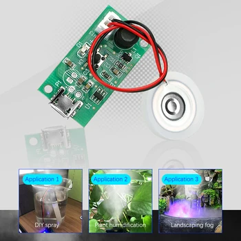 1 Adet USB Mini Nemlendirici DIY Kitleri Mist Maker Sürücü Devre kartı Sisleyici Atomizasyon Filmi Atomizer Levha Mini Salınımlı Sisleyici
