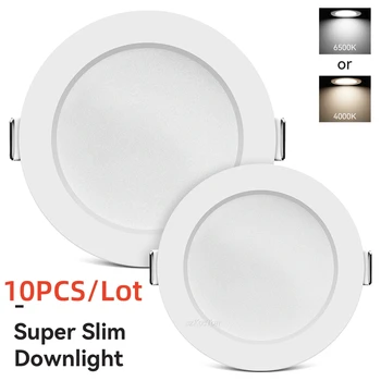 10 Adet LED Downlight Gömme Tavan Lambaları Soğuk / Sıcak Beyaz Spot LED ışıkları 5W 7W 9W 12W 20W AC 220V Mutfak Oturma Odası için