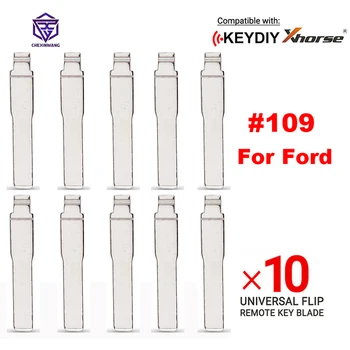 10 adet NO. 109 HU101 Flip Anahtar Değiştirme Uzaktan Boş Kesilmemiş Araba itmeli anahtar Ford Focus Mondeo Fusion Fiesta Galaxy