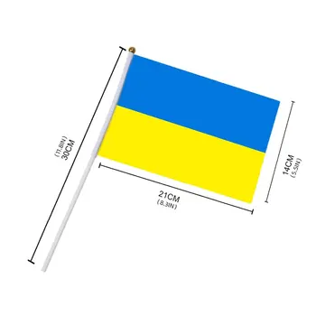10 adet Ukrayna Sopa Bayrağı, Ukrayna 14*21CM El Mini Bayrak Beyaz Kutup Canlı Renk ve Solmaya Dayanıklı
