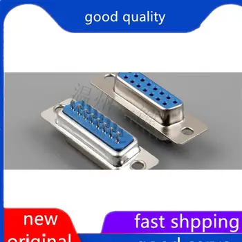 10 adet orijinal yeni 2 satır DB15 mavi kauçuk dişi kaynak fişleri 180 derece plastik kasa seri port VGA konnektörleri