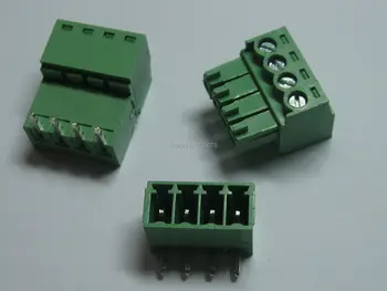 12 adet Vidalı Terminal Bloğu Konnektörü 3.5 mm Açı 4 pin / yollu Yeşil Takılabilir Tip