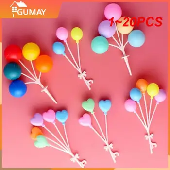 1~20 ADET Kek Bayrağı Renkli Kullanımı Kolay Tatil Eklenti İlginç Festivali Balon Parti Dekorasyon Sevimli Çok başlı Balon