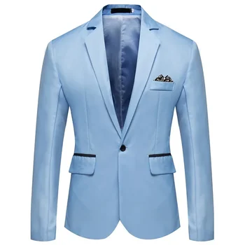 2023 Sonbahar Yeni Dış Ticaret Tek Düğme Bölünmüş erkek Rahat Küçük Takım Elbise Düz Renk Takım Elbise pardösü