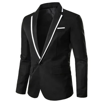 2023 Sonbahar Yeni Takım Elbise erkek İş Eğlence Slim Fit Renk Eşleştirme Büyük Moda Ceket Üst