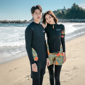 2023 Yeni Çift Mayo Uzun Kollu Pantolon dalgıç kıyafeti Seti Kapakları Göbek ve Gösterir İnce Muhafazakar Sörf Mayo