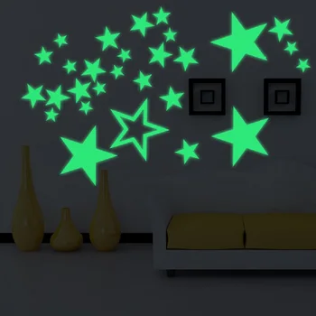 3D Kabarcık Aydınlık Yıldız Ay Nokta Duvar Sticker Çocuk Odası Yatak Odası Ev Dekorasyon İçin Karanlıkta Glow DIY Kombinasyonu Çıkartmalar