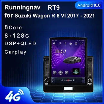 4G LTE Android Suzuki Vagon R 6 VI 2017 - 2021 Tesla Tipi Multimedya Stereo Araba Radyo Çalar Navigasyon GPS Hiçbir DVD