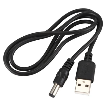 4X USB Kablosu 5.5 Mm / 2.1 Mm 5 V DC Varil Jack Güç Kablosu (Siyah, 75 cm)