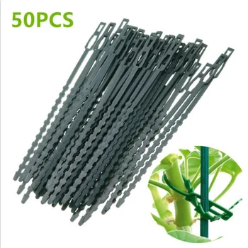 50 adet Plastik Bitki Kablo Bağları Yeniden Kullanılabilir Araçları bahçe Sera Büyümek kiti Ağaç Tırmanma Desteği bahçe ekici 13.5 cm 17cm