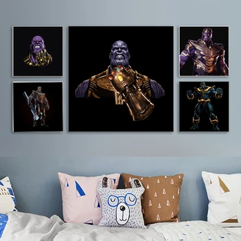 5D DIY Disney Elmas Boyama Marvel Avengers Süper Kahraman Thanos Elmas Nakış Çapraz Dikiş Kiti Yatak Odası Yuvarlak Ev Dekor