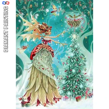 5D Yeni Elmas Nakış Noel Ağacı Tam Kare Matkap Elmas Boyama Manzara Taklidi Kiti Kadın ev Dekoru Sanat