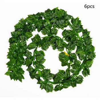 6 Adet 2.1 m Yapay Sarmaşık Yeşil Yaprak Ivy Vine Yapay Bitkiler Dekor Düğün Dekorasyon Parti Bahçe Ev Dekorasyon