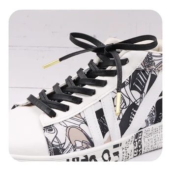 7MM Üst Ayakkabı Aksesuarları Siyah Düz Renk Düz Deri Ayakabı iş çizmeleri kanvas ayakkabılar Ofis İnsanlar için Güçlü Kordon