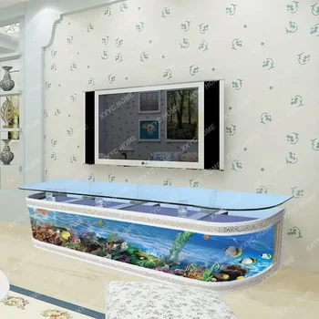 Avrupa TV Dolabı Balık Tankı Moda Basit Oturma Odası Ev Orta ve Büyük Akvaryum balık tankı aksesuarları