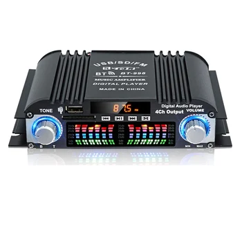 BT-998 HİFİ Dijital ses amplifikatörü lcd ekran Sınıf Güç Amplificador Bluetooth Radyo Araba Ev Hoparlör FM USB SD