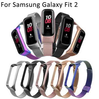 Bilek Kayışı Samsung Galaxy Fit 2 Bilezik Metal paslanmaz çelik şerit Samsung Galaxy Fit2 R220 Akıllı Bant Aksesuarları