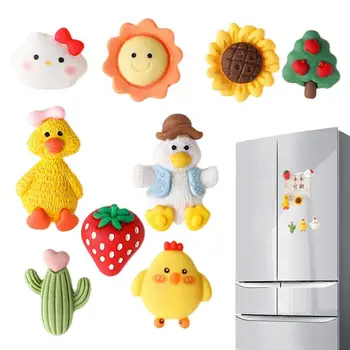 Buzdolabı Mıknatısları 9 Adet Reçine Sevimli Buzdolabı Manyetik Çıkartmalar Küçük Renkli Manyetik Diskler Mutfak Dolabı Veya Sınıf