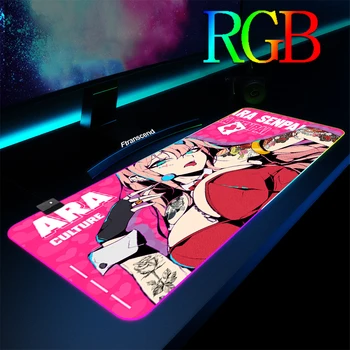 Büyük RGB LED Aydınlatma Mouse Pad Mat Sıfır İki Oyun Anime Seksi Kız oyun Mousepad Klavye Carpert Halı sümen için CSGO