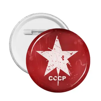 CCCP SSCB Rusya Yumuşak Düğme Pin Cosplay Yaka Rozeti 58mm Broş Dekorasyon Hediye Rozetleri