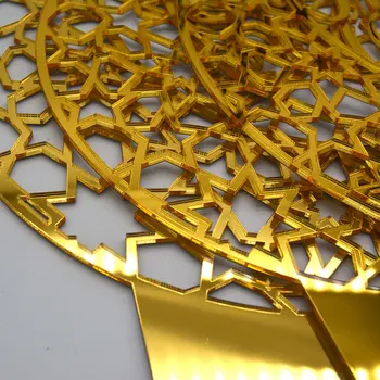 Eid Mubarak Ay Yıldız Dekor Parlak Altın Kaplama Müslüman Tatil Parti Dekor Oturma Odası yatak odası dekoru