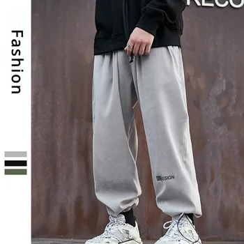 Erkek Düz spor pantolon Gevşek harem pantolon açık alan sporları Düz Sweatpants Japon Harajuku Hip Hop Streetwear Boy