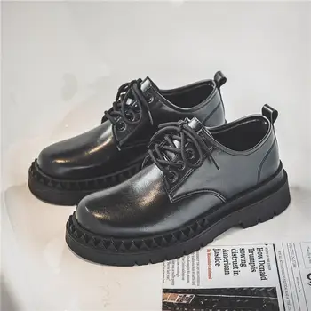 Erkek ayakkabıları Sonbahar Slip-on Spor ve Eğlence düz ayakkabı İş Resmi erkek deri ayakkabı Siyah İş moda ayakkabılar