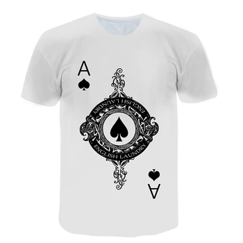 Eğlenceli Moda Poker grafikli tişört erkek Yaz Poker baskılı tişört Rahat Kişilik Kazak kısa kollu tişört
