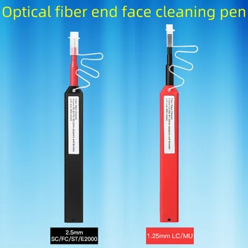 Fiber optik Uç Yüz Temizleme Kalemi SC FC ST E2000(2.5 mm) / LC MU (1.25 mm) (İsteğe Bağlı) tek Tıklamayla Fiber Optik Konektör Temizleyici Araçları
