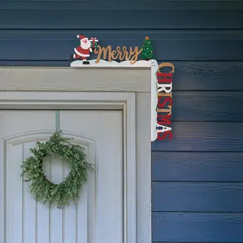 Göz alıcı Kapı Çerçevesi Aksesuarı Göz alıcı Noel Noel Baba ahşap kapı Çerçevesi Dekorasyon Şenlikli Ev Pencereler için