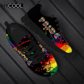 HYCOOL Yeni Tip spor ayakkabılar Unisex Gökkuşağı LGBT Gurur Tasarım Rahat Spor Açık Koşu Yürüyüş Ayakkabıları Zapatillas