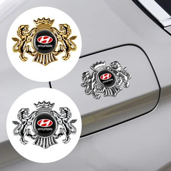 Hyundai Creta Equus ix55 KONA Accent Yeni 3D Metal Aslan Taç Altın / Gümüş Amblemi Dekorasyon Araba Sticker modelleme otomobil parçaları