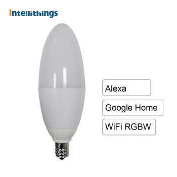 Intellithings Tuya Akıllı E12 RGBW Mum ampul ışık Alexa Google Ev İle Çalışmak Ses Kontrolü Zamanlayıcı WiFi App Oturma Odası Lambası