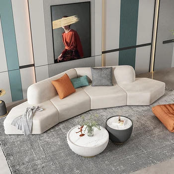 Iskandinav kumaş kavisli kanepe, güzellik salonu giyim mağazası salonu oturma odası tasarımcı ışık lüks net ünlü kanepe