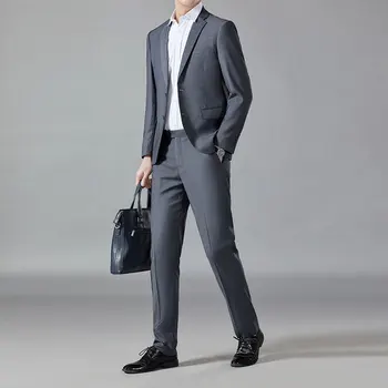 Iş Rahat Erkek (takım elbise + Batı Pantolon ) yüksek Kaliteli Moda Ziyafet Parti erkek Elbise İnce İnce Yakışıklı Takım Elbise İki parçalı Set