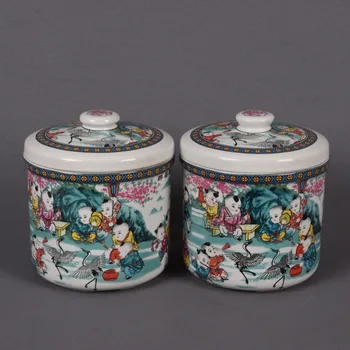 Jingdezhen Pembe Bebek Oyun Resim tencere kapağı ve Antika Porselen Dekorasyon