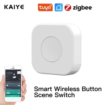 Kablosuz Mini Anahtarı Zigbee Akıllı Sahne Anahtarı Bir Anahtar Kontrol Düğmesi Akıllı Uzaktan Kumanda Ev Otomasyonu için Tuya Cihazları