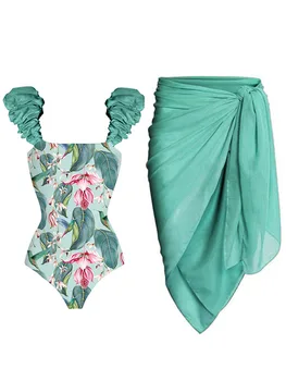Kadın Mayo 2023 Çiçek Baskılı Tek Parça Moda mayo seti bikini seti Mayo Beachwear