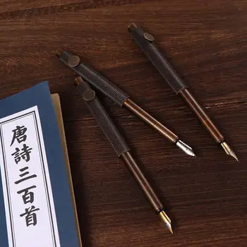 Kalem Hediye Okul Malzemeleri Retro EF / F / Bükülmüş Kırtasiye Metal Mürekkep Kalem Yazma Kalem Pirinç dolma kalem dolma kalem