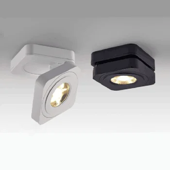 Kare Ultra ince Spot ışıkları katlanabilir döner açı COB açık monte LED Downlight hiçbir ana ışık 5W 7W 10W oturma odası yatak odası