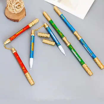 Kawaii Okul Ofis Rastgele 0.38 mm Kırtasiye Tükenmez Kalem Altın Cudgel Jel Kalem Yazma İmza Kalem Nunchakus Nötr Kalem