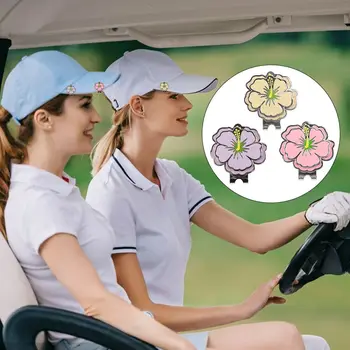 Kiraz Çiçeği Golf şapka tokası Manyetik şapka tokası Pembe Top İşaretleyici şapka tokası Manyetik Sarı Kiraz Çiçeği Golf şapka tokası Kadın