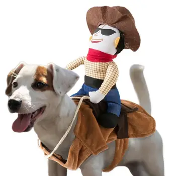Köpek Kostüm Kovboy Binici Kumaş Kovboy Binici Cadılar Bayramı Kostümleri Köpekler İçin Ayarlanabilir Şövalye Tarzı Nefes Köpek Giysileri