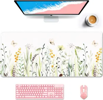 Kır çiçeği Kelebek Büyük Mouse Pad Genişletilmiş oyun Mousepad Kaymaz sümen Ofis Mouse Pad Bilgisayar Klavye Laptop için