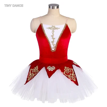 Kırmızı Kadife Korse Bale Dans Elbise Yetişkin Kız Romantik Tutu Performans Giyim 11 Boyutları Mevcut 22515