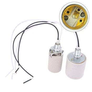 Led ışık Seramik Vida ısıya Dayanıklı Adaptör Ev Kullanımı Soket Yuvarlak E14 Ampul Tabanı E27 Lamba Tutucu Kablo İle