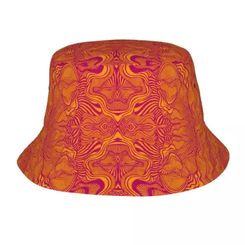 Moda Soyut Psychedelic Fraktal Desen Kova Şapka Kadın Erkek Açık Güneş Yaz Balıkçı Kap
